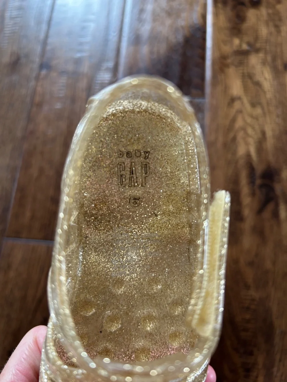 Gap Girls Glitter Gold Jelly Sandals Size 6